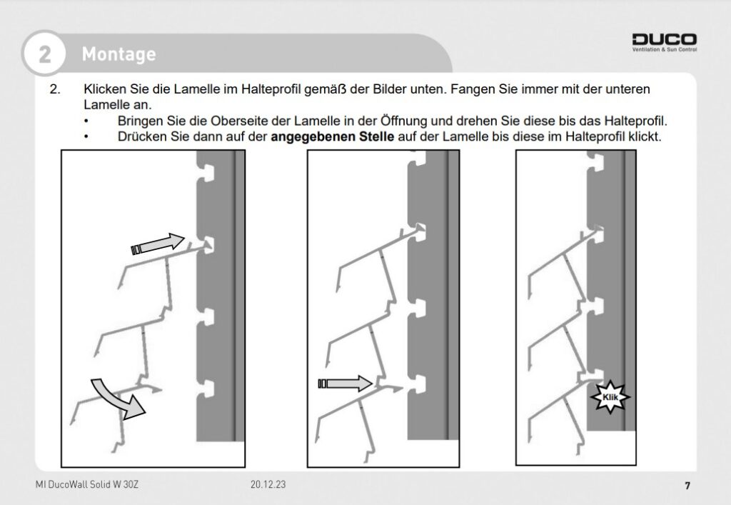 Lamellenwand Montage eifnach